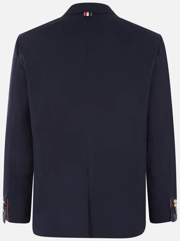 Typewriter Cloth Grosgrain Placket Sport Jacket Navy - THOM BROWNE - BALAAN 3