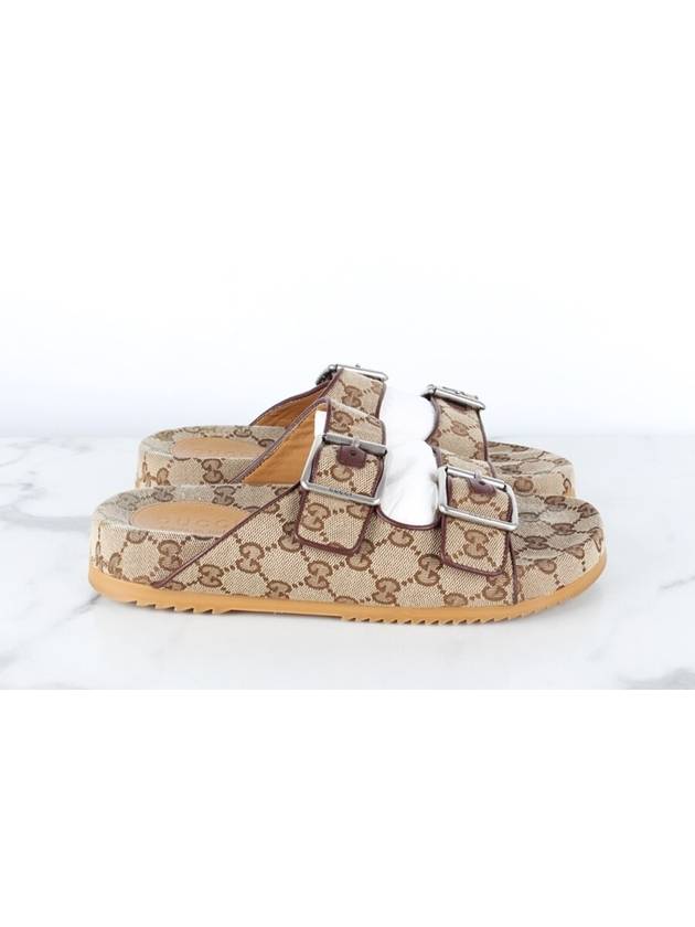 GG jacquard strap sandal slippers 5 240 - GUCCI - BALAAN 6