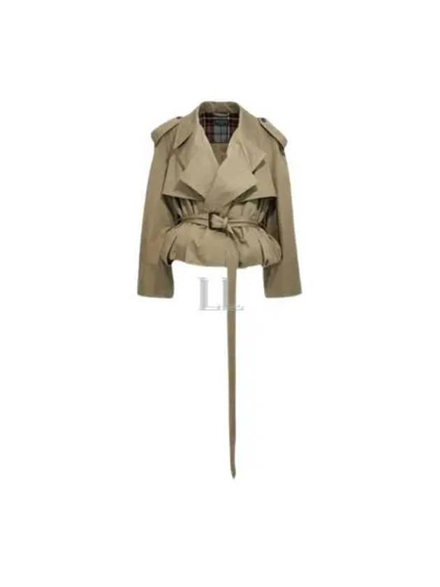 Fold Cotton Twill Short Trench Coat Beige - BALENCIAGA - BALAAN 2