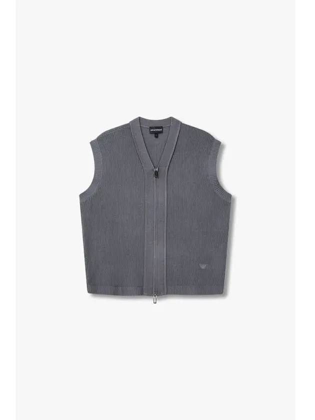 Men s two way zipper knit vest charcoal gray - EMPORIO ARMANI - BALAAN 1