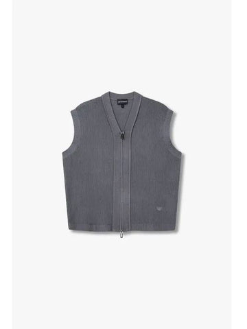 Men s two way zipper knit vest charcoal gray - EMPORIO ARMANI - BALAAN 1