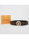 LV Circle Buckle Reversible Leather Belt Black Brown - LOUIS VUITTON - BALAAN.