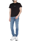 Reverse Embroidered Logo Stitched Cotton Short Sleeve T-Shirt Black - MAISON MARGIELA - BALAAN 6