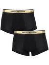 Men's Logo Trunk Briefs 2 Pack Black - EMPORIO ARMANI - BALAAN 2