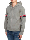 Cotton Milano Armband Zip Up Hoodie Light Grey - THOM BROWNE - BALAAN 4