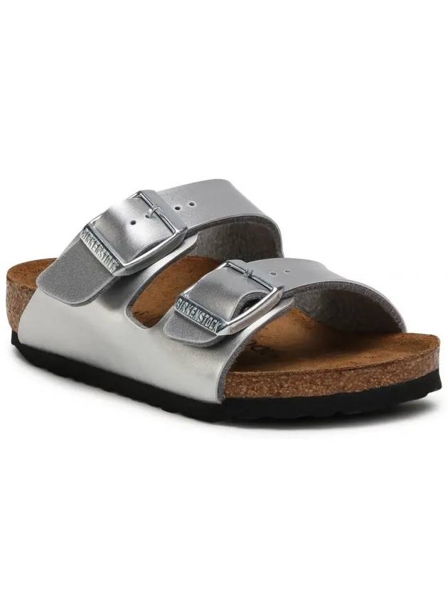 Kids Arizona Leather Sandals Silver 1019400 - BIRKENSTOCK - BALAAN 3