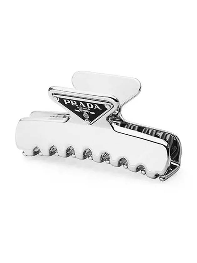 Women's Logo Metal Hair Clip Silver - PRADA - BALAAN 2