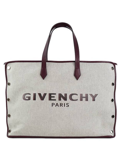 Bond Logo Tote Bag Grey Burgundy - GIVENCHY - BALAAN 2