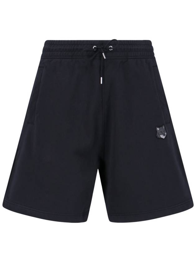 Bold Fox Head Patch Oversized Jog Shorts Black - MAISON KITSUNE - BALAAN 2