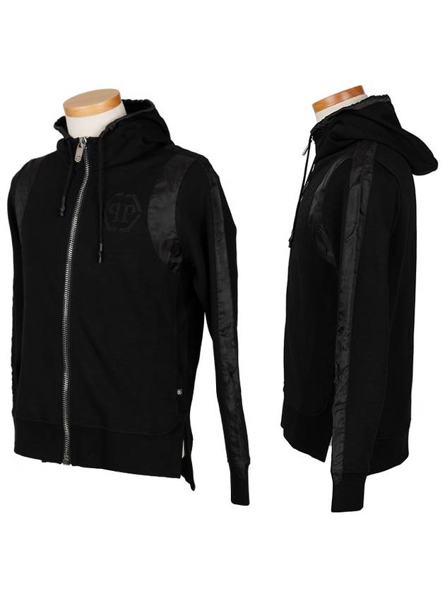 Logo Print Hooded Zip-Up Jacket Black - PHILIPP PLEIN - BALAAN 3