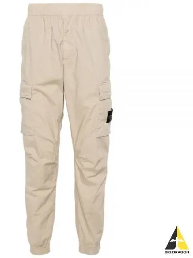 Stretch Cotton Tela Paracadute Cargo Straight Pants Sand - STONE ISLAND - BALAAN 2