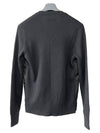 Triangle logo nylon ribbed V neck knit black UMA933 1PQO F0002 - PRADA - BALAAN 2