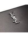 Monogram Silver Logo Clutch Bag Black - SAINT LAURENT - BALAAN 4