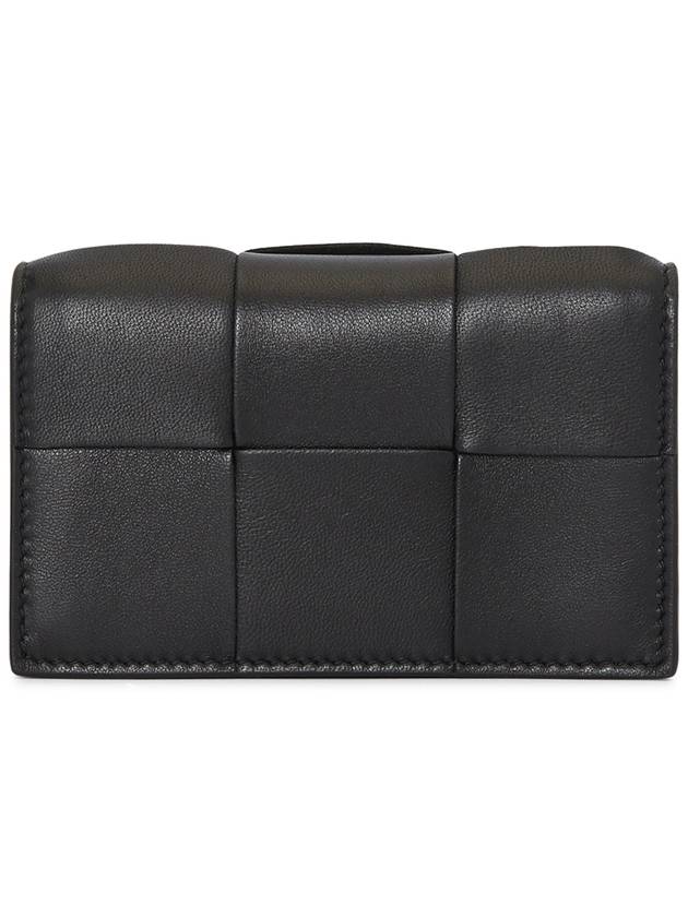 Intreciato Flap Card Wallet Black - BOTTEGA VENETA - BALAAN 3