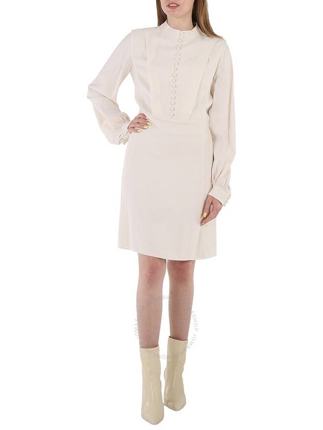 Chloe White Buttoned Long-sleeve Dress, Brand Size 36 (US Size 2) - CHLOE - BALAAN 1