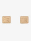 Logo Square Metal Earrings Gold - MIU MIU - BALAAN 2