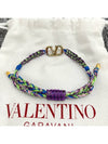 V Logo Signature Crystal Knot Bracelet - VALENTINO - BALAAN 7