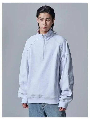 Racer cut half zip up jersey pullover knit light gray domestic product GM0024073047712 - JUUN.J - BALAAN 1