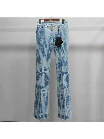 G8571 Silver logo decorated light blue women s denim pants - DOLCE&GABBANA - BALAAN 1