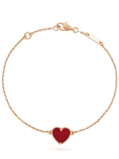 Sweet Alhambra Heart Carnelian Bracelet Rose Gold - VANCLEEFARPELS - BALAAN 2