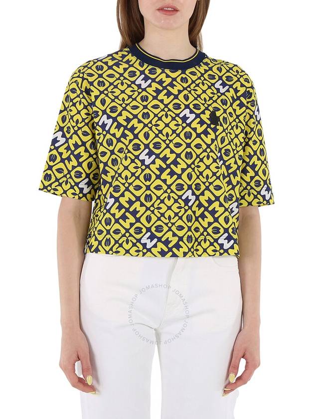 Grenoble Logo Pattern Short Sleeve T-Shirt Yellow - MONCLER - BALAAN 2