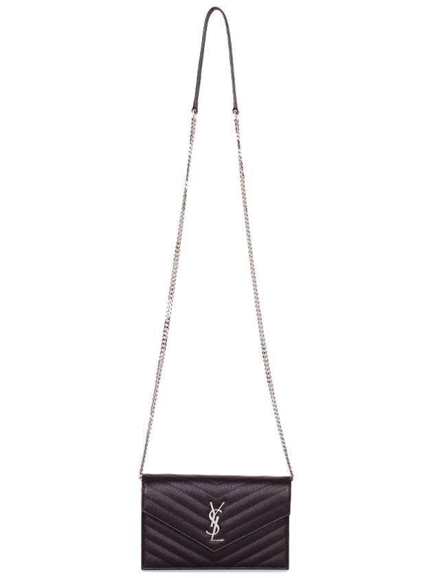 Monogram Matelasse Envelope Chain Cross Bag Dark Brown - SAINT LAURENT - BALAAN 6