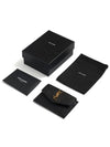 Uptown Grain De Poudre Embossed Leather Flap Card Case Black - SAINT LAURENT - BALAAN 5