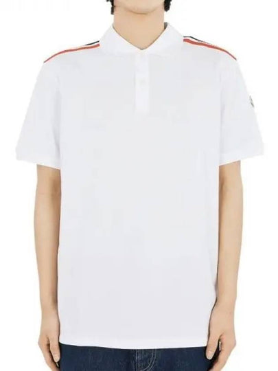 Men's Logo Pique Cotton Short Sleeve Polo Shirt White - MONCLER - BALAAN 2