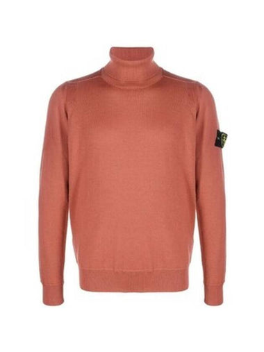 Men's Waffen Patch Light Pure Wool Turtleneck Red - STONE ISLAND - BALAAN 1