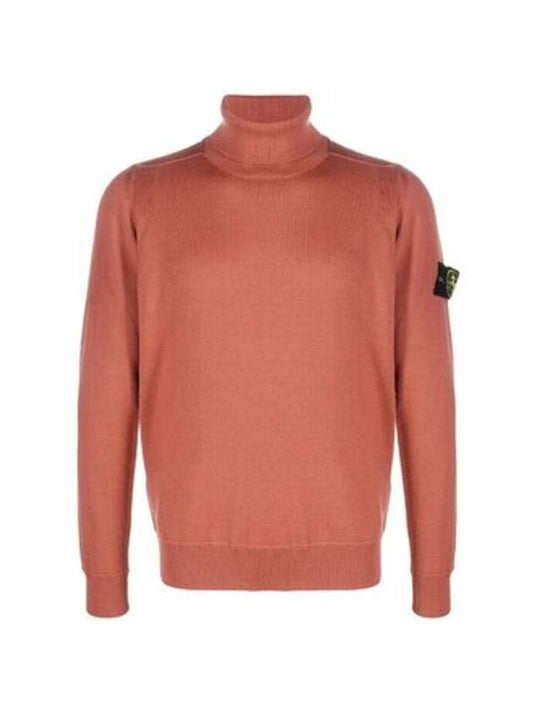 Men's Waffen Patch Light Pure Wool Turtleneck Red - STONE ISLAND - BALAAN 1