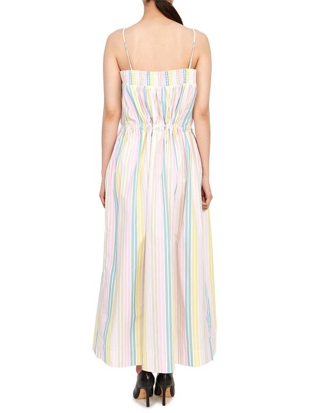 Women's Striped Strap Cotton Long Dress - GANNI - BALAAN 6