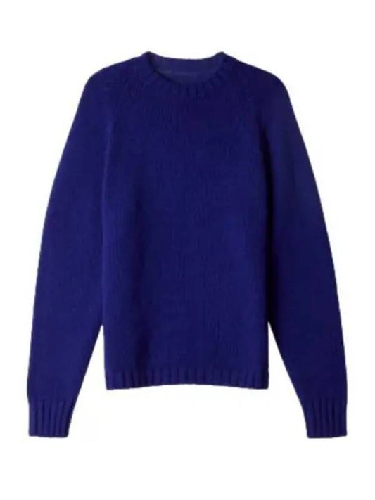 Men’s Merino Wool Knit Top Blue - TEN C - BALAAN 2