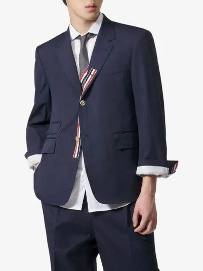 Typewriter Cloth Grosgrain Placket Sport Jacket Navy - THOM BROWNE - BALAAN 2