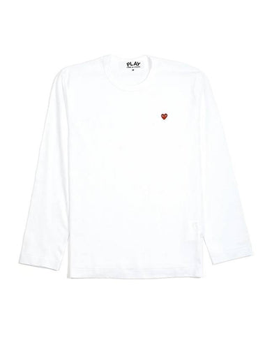 Men's Mini Red Wappen Long Sleeve T-Shirt P1 T308 2 White - COMME DES GARCONS PLAY - BALAAN 1