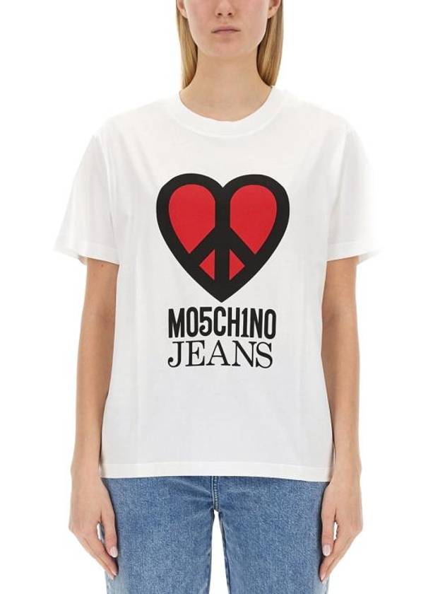 short sleeve t-shirt 07103262 4001 WHITE - MOSCHINO - BALAAN 1