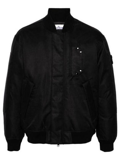 Compass Wappen Logo Twill Padding Bomber Jacket Black - STONE ISLAND - BALAAN 2