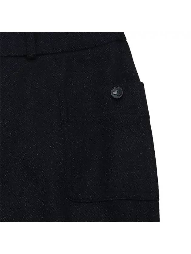 Women’s Wool Semi-Wide 34 Pants 5032LBWWNAVY - BLACK&WHITE - BALAAN 3