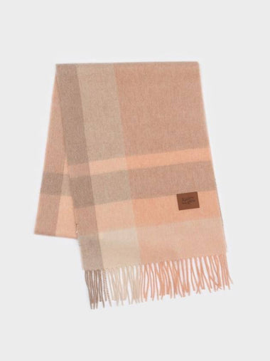 100% cashmere checked muffler orange - RECLOW - BALAAN 1