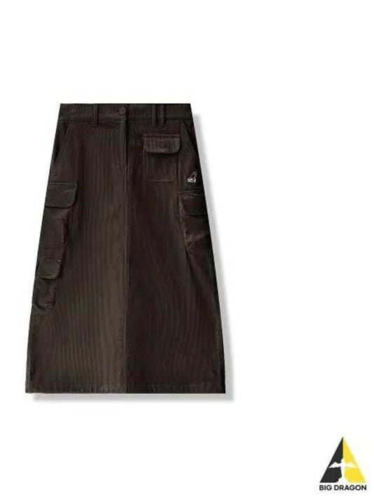 Women s Corduroy Cargo Skirt 8113 Brown - KANGOL - BALAAN 1