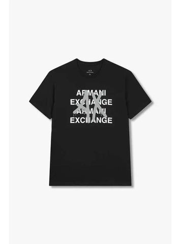 Men s Multi Logo Graphic T Shirt Black - ARMANI EXCHANGE - BALAAN 1