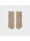 Triomphe Cable Knit Cashmere Gloves Light Taupe - CELINE - BALAAN 2