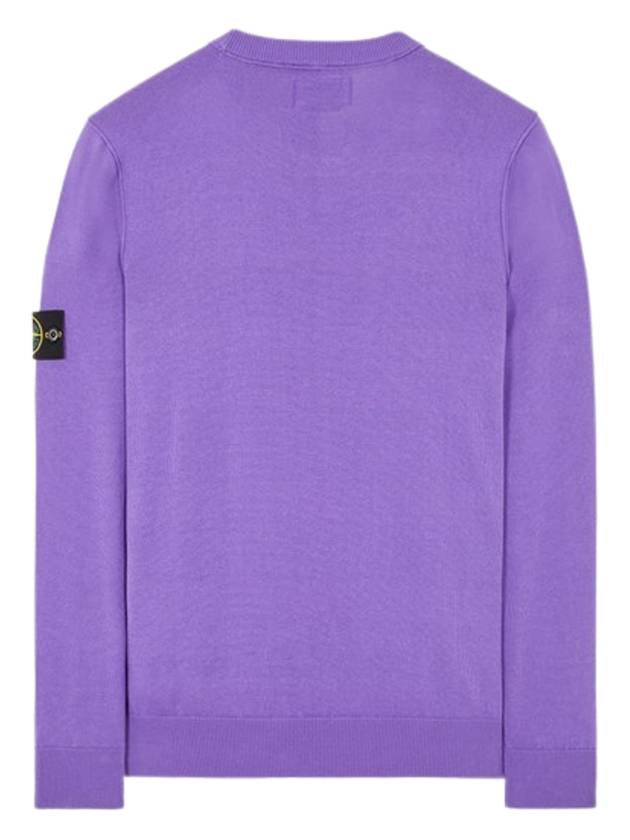 Crewneck Soft Cotton Knit Top Lavender - STONE ISLAND - BALAAN 3