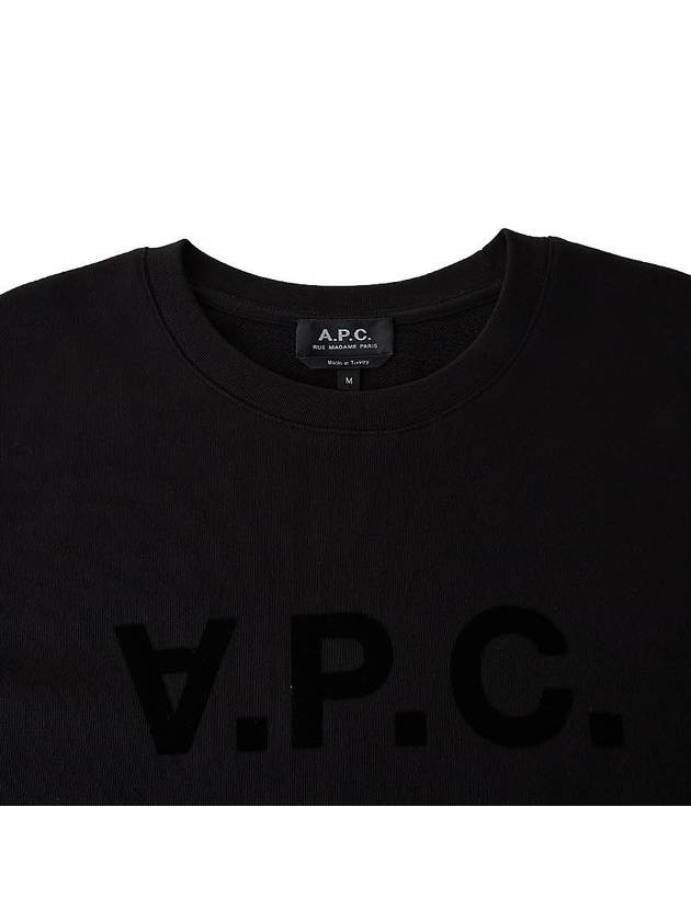 Men's VPC Logo Print Crew Neck Sweatshirt Black - A.P.C. - BALAAN 4