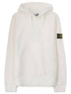 Men's Wappen Patch Brushed Cotton Hoodie White - STONE ISLAND - BALAAN 2