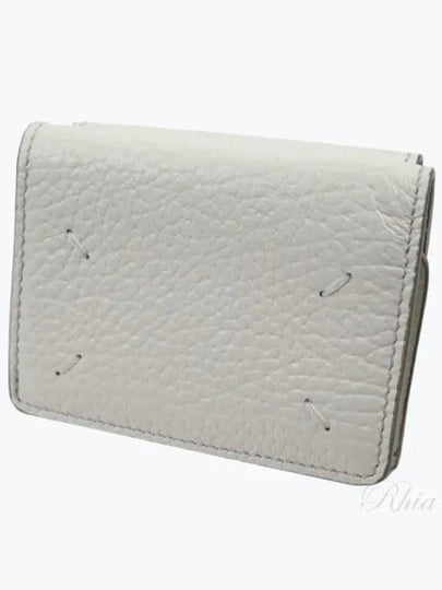 Signature Stitch Trifold Leather Half Wallet White - MAISON MARGIELA - BALAAN 2