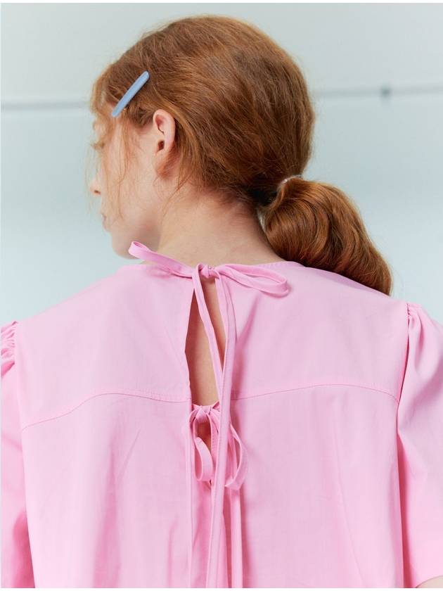 Back ribbon detail peplum blouse pink - OPENING SUNSHINE - BALAAN 3