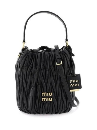 Matelasse Nappa Leather Bucket Bag Black - MIU MIU - BALAAN 2