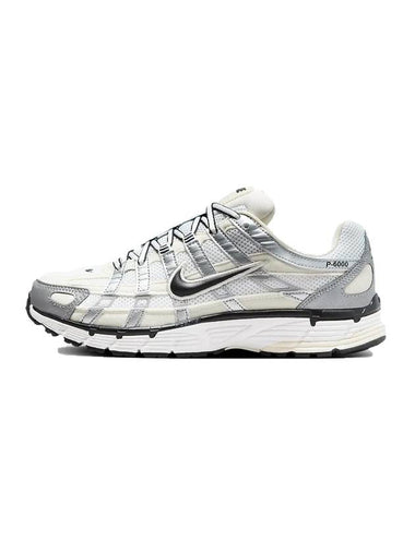 P 6000 Low Top Sneakers Coconut Milk Metallic Silver - NIKE - BALAAN 1