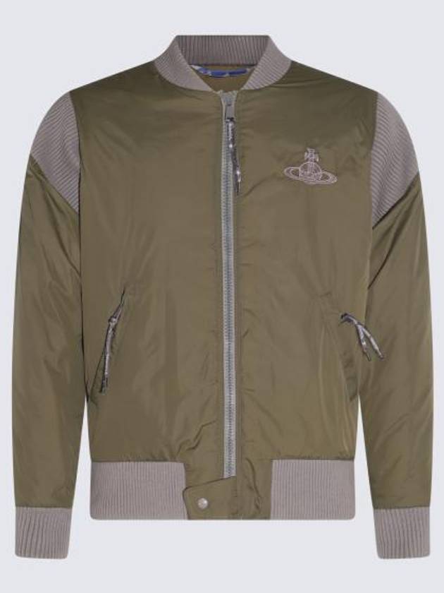 Cyclist Paneled Viscose Bomber Jacket Khaki - VIVIENNE WESTWOOD - BALAAN 6