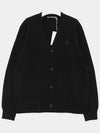 Keve Face Wool V-neck Cardigan Black - ACNE STUDIOS - BALAAN 4